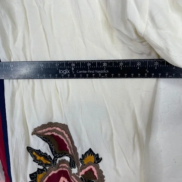 Elevenses Anthropologie Kimono Jacket Embroidered Floral Boho Festival One Size - Picture 10 of 15